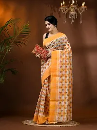 Trendy Handloom Cotton Printed Saree Without Blouse Piece-thumb2