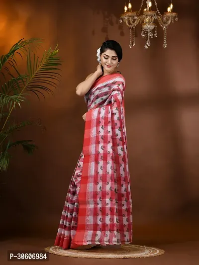 Trendy Handloom Cotton Printed Saree Without Blouse Piece-thumb3