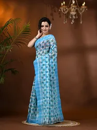 Trendy Handloom Cotton Printed Saree Without Blouse Piece-thumb2