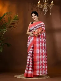 Trendy Handloom Cotton Printed Saree Without Blouse Piece-thumb3