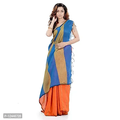 Stylish Fancy Cotton Saree With Blouse Piece For Women-thumb0