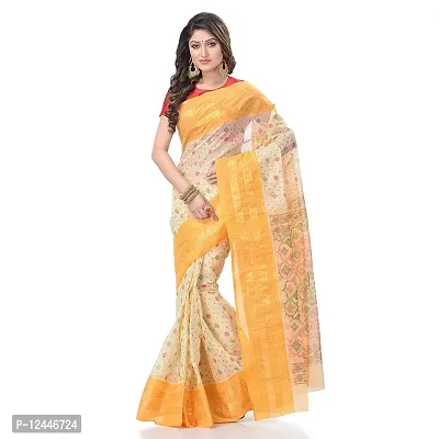 Stylish Fancy Cotton Saree With Blouse Piece For Women-thumb0