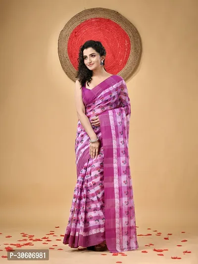 Trendy Handloom Cotton Printed Saree Without Blouse Piece-thumb2