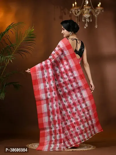 Trendy Handloom Cotton Printed Saree Without Blouse Piece-thumb5