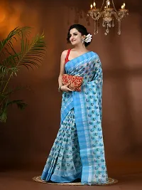 Trendy Handloom Cotton Printed Saree Without Blouse Piece-thumb1