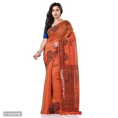 Stylish Fancy Cotton Saree With Blouse Piece For Women-thumb0