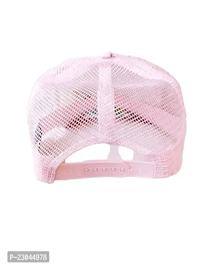 Cap for women - Pink color with blue gemstone-thumb3