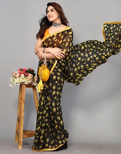 Hot Selling Georgette Saree with Blouse piece 