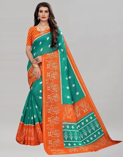 Best Selling Art Silk Saree with Blouse piece 