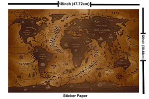 wallpics? Vintage World Map Fully Waterproof Vinyl Sticker Poster for Living Room,Bedroom,Office,Kids Room,Hall(12X18)-thumb1