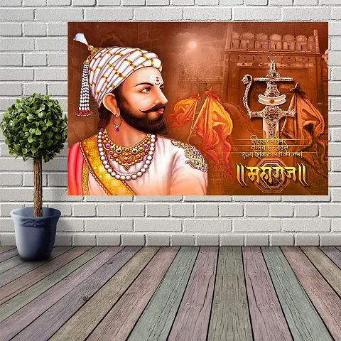 Wallpics?Chhatrapati Shivaji Maharaj Vinyl Sticker for Home d?cor II(60cm x 90cm) jican301