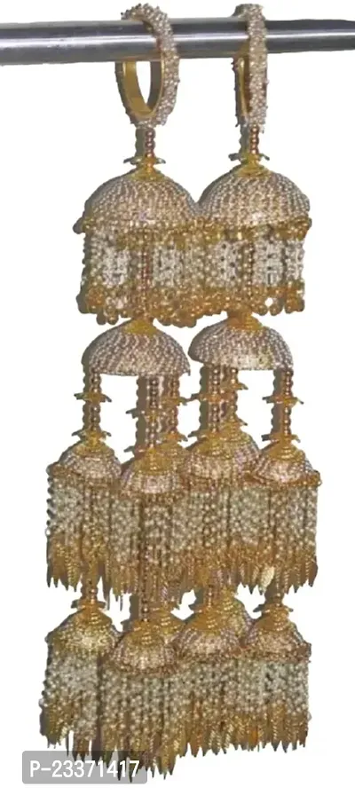 Long Kaleere Brass Gold-plated Designer Beaded Kalira Set of 2