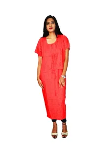 Moms Kurtiz Premium Quality koti style  Maternity feeding  wear with zip and one side pocket. perfect A line maternity wear to give perfect look.A line maternity feeding wear one pocket,size42-thumb1