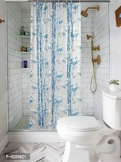 PVC Shower Curtain Liner for Bathroom Showers and Bathtubs with 8 Hooks (Size: 7x4.5 feet, Color: Blue)
