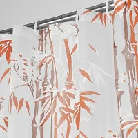 PVC Shower Curtain with 8 Hooks (Orange, 54x78 Inch, 4.5x7 ft)-thumb1