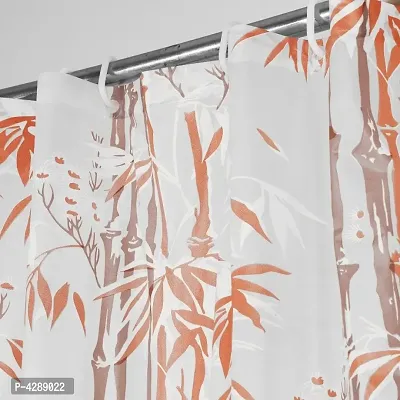 PVC Shower Curtain with 8 Hooks (Orange, 54x78 Inch, 4.5x7 ft)-thumb2