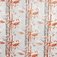 PVC Shower Curtain with 8 Hooks (Orange, 54x78 Inch, 4.5x7 ft)-thumb2