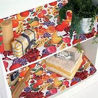 PVC Wardrobe Kitchen Drawer Shelf Mat 10 Meter Roll (Multicolor)-thumb1