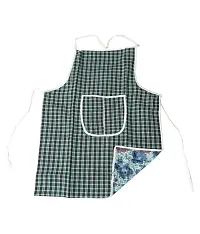 Multi Check Design Waterproof Kitchen Apron with Front Pocket Set of 4 Pcs-thumb1