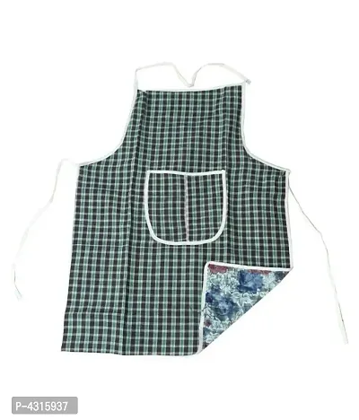 Multi Check Design Waterproof Kitchen Apron with Front Pocket Set of 4 Pcs-thumb2