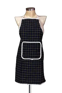 Multicolor Check Design Cotton Kitchen Apron with Front Utility Pocket (Pack of 10)-thumb4
