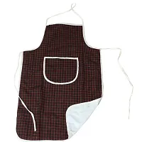 Multi Check Design Waterproof Kitchen Apron with Front Pocket Set of 2 Pcs-thumb2