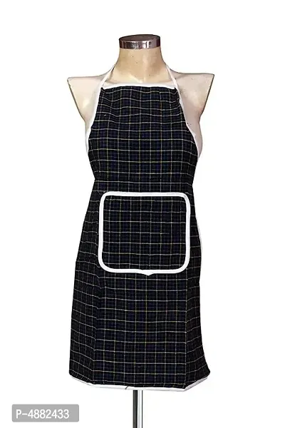 Multi Check Design Waterproof Kitchen Apron with Front Pocket Set of 2 Pcs-thumb5