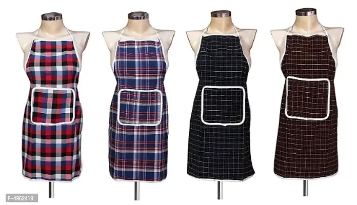 Buy BHD CREATIONS Cotton Check Fabric Cooking Waterproof Apron For Women Kitchen  Dress (FREE, BLUE, 1) Online at Low Prices in India - Amazon.in