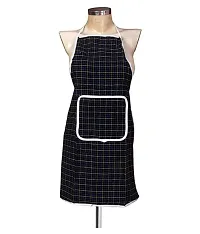 Designer Check Design Cotton Waterproof Kitchen Apron with Front Pocket Set of 3 Pcs-thumb4