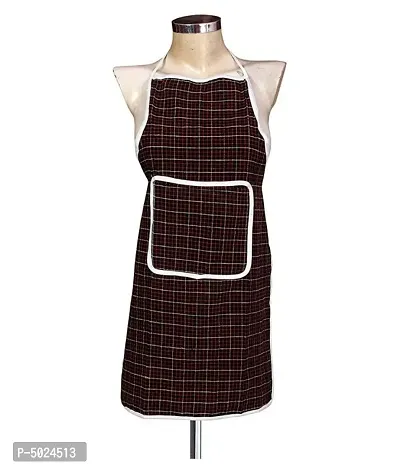 Multicolor Check Design Cotton Kitchen Apron with Front Utility Pocket (Pack of 6)-thumb5