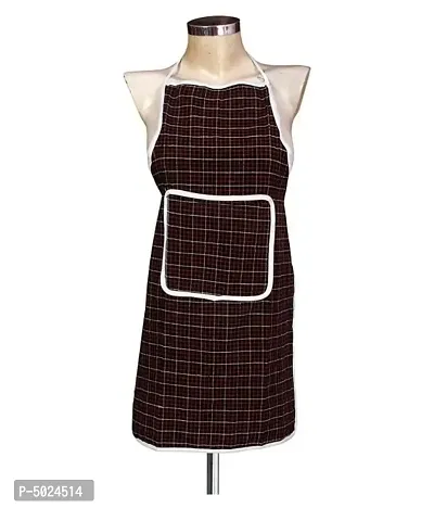 Multicolor Check Design Cotton Kitchen Apron with Front Utility Pocket (Pack of 5)-thumb4