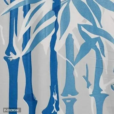 Polyvinyl Chloride Shower Curtains for Bathroom 7 feet Height 4.5 feet Width Bamboo Branches Pattern Blue with 8 Hooks-thumb4