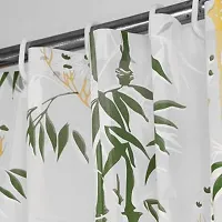 Pack of 1 PVC Printed Waterproof Shower Curtain (Bamboo Design Green, 7 Feet) with 8 Hooks &ndash; 54&rdquo;x 84-thumb1