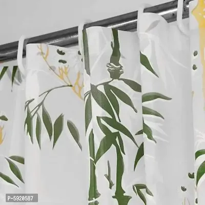 Pack of 1 PVC Printed Waterproof Shower Curtain (Bamboo Design Green, 7 Feet) with 8 Hooks &ndash; 54&rdquo;x 84-thumb2