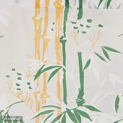 Pack of 1 PVC Printed Waterproof Shower Curtain (Bamboo Design Green, 7 Feet) with 8 Hooks &ndash; 54&rdquo;x 84-thumb3