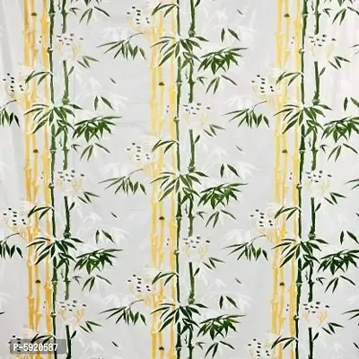 Pack of 1 PVC Printed Waterproof Shower Curtain (Bamboo Design Green, 7 Feet) with 8 Hooks &ndash; 54&rdquo;x 84-thumb4