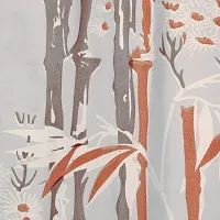 Bamboo Leaf Design Waterproof Shower Curtain for Bathroom, 7 Feet PVC Curtain with 8 Hooks &ndash; 54&rdquo;x 84&rdquo;, Orange Color-thumb3