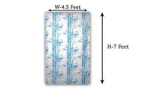 Chloride Shower Curtains for Bathroom 7 feet Height 4.5 feet Width Bamboo Branches Pattern Blue Set of Two with 16 Hooks (Blue)-thumb2