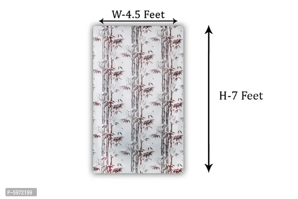 Shower Curtains for Bathroom 7 feet Height 4.5 feet Width Bamboo Branches Pattern Brown Set of Two with 16 Hooks-thumb3