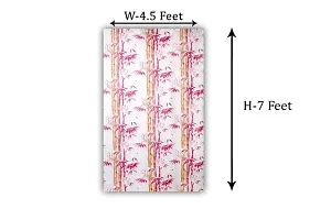 Shower Curtains for Bathroom 7 feet Height 4.5 feet Width Bamboo Branches Pattern Pink Set of Two with 16 Hooks-thumb1