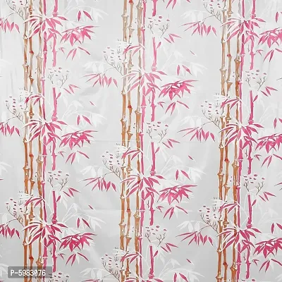 Shower Curtains for Bathroom 7 feet Height 4.5 feet Width Bamboo Branches Pattern Pink Set of Two with 16 Hooks-thumb4