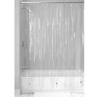 PVC Classic AC Transparent Curtain - 1 Curtain with 8 Hooks (Transparent, 4.5 X 7 ft or 54 X 84 Inches)-thumb1
