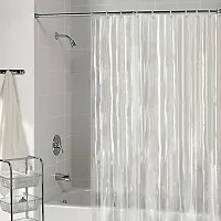 PVC Classic AC Transparent Curtain - 1 Curtain with 8 Hooks (Transparent, 4.5 X 7 ft or 54 X 84 Inches)-thumb2