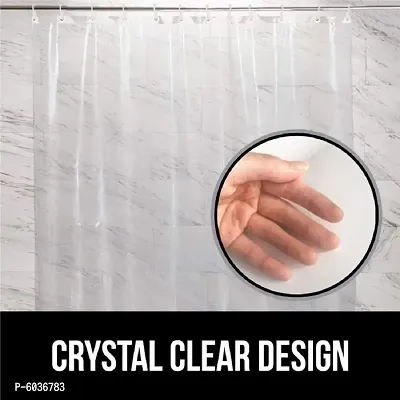 PVC Classic AC Transparent Curtain - 1 Curtain with 8 Hooks (Transparent, 4.5 X 7 ft or 54 X 84 Inches)-thumb4