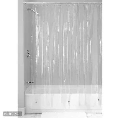 PVC Classic AC Transparent Curtain - 2 Curtain with 16 Hooks (Transparent, 4.5 X 7 ft or 54 X 84 Inches)