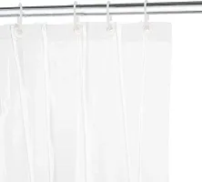 PVC Classic AC Transparent Curtain - 2 Curtain with 16 Hooks (Transparent, 4.5 X 7 ft or 54 X 84 Inches)-thumb1