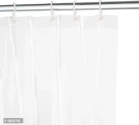 PVC Classic AC Transparent Curtain - 2 Curtain with 16 Hooks (Transparent, 4.5 X 7 ft or 54 X 84 Inches)-thumb2