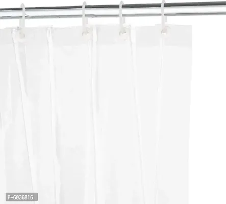 PVC Classic AC Transparent Curtain - 2 Curtain with 16 Hooks (Transparent, 4.5 X 8 ft or 54 X 96 Inches)-thumb3