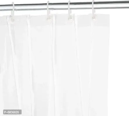 PVC Classic AC Transparent Curtain - 2 Curtain with 16 Hooks (Transparent, 4.5 X 9 ft or 54 X 108 Inches)-thumb2