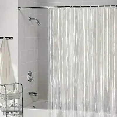 PVC Classic AC Transparent Curtain - 2 Curtain with 16 Hooks (Transparent, 4.5 X 9 ft or 54 X 108 Inches)-thumb3